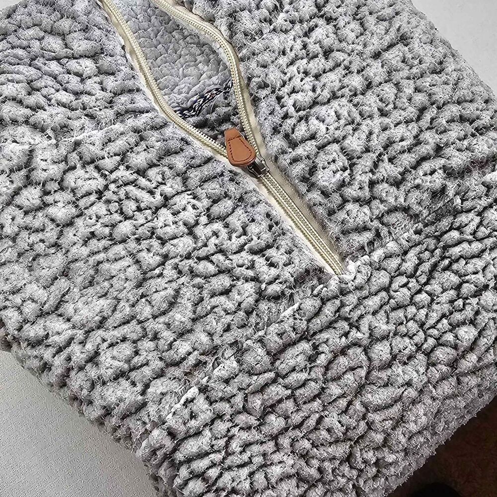 Women's Faux Fleece 3/4 Zipper Sweater Heather Gray.  Size Women's  Small.